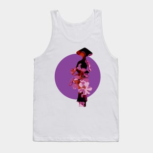 Vietnamese Woman in Traditional Ao Dai Tank Top